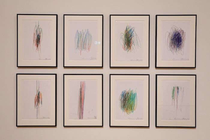 Ausstellungsansicht „Hermann Nitsch. Zeichnungen“
