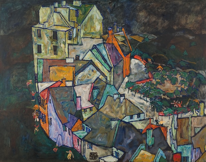 Egon Schiele, Stadtende, 1917, Öl auf Leinwand, 109,4 x 129,4 cm, Erwerbung 1956