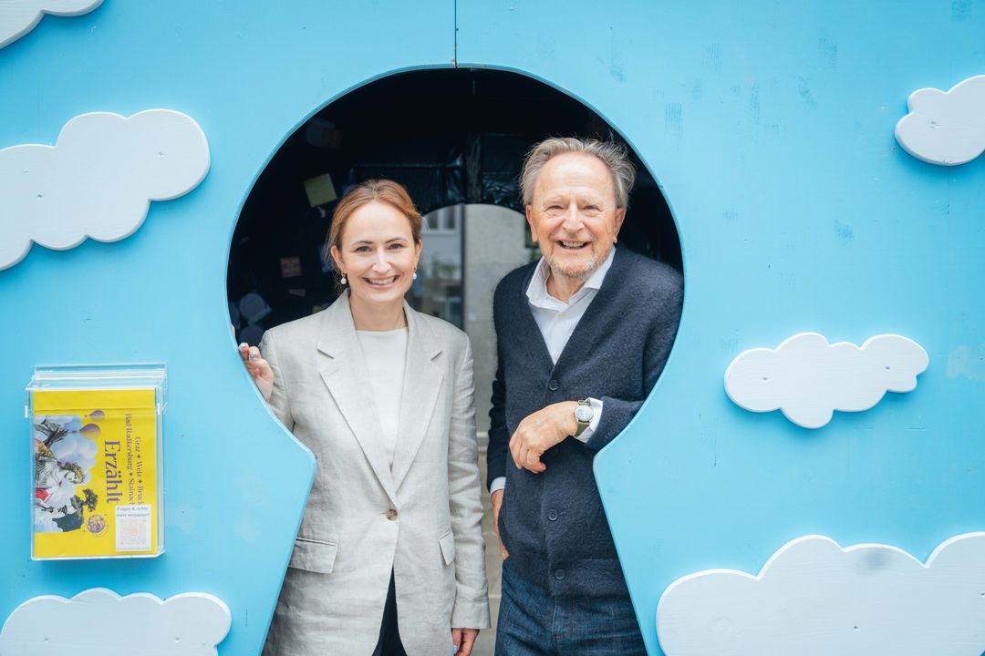 Fotocredit: Tessa Erker-Tegetthoff mit ihrem Vater Folke Tegetthoff, dem Gründer des Festivals. (Fotocredit: Florian Matzi) Graz Erzählt