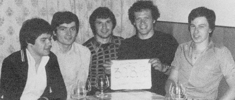 Fotocredit: Junge engagierte Theaterbegeisterte legten den Grundstein für die Kulturinitiative – v.l. Josef Jauk, Franz Fenninger, Karl Wiedner, Karl Posch, Oskar Ribul © Kalendarium