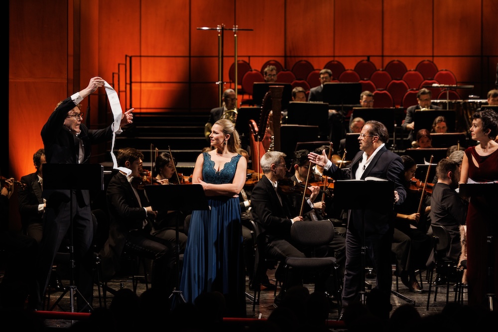 Fotocredit: Petr Sokolov, Lisa Wittig, Gaston Rivero, Anna Brull und Grazer Philharmoniker. (Fotocredit: Philip Brunnader)
